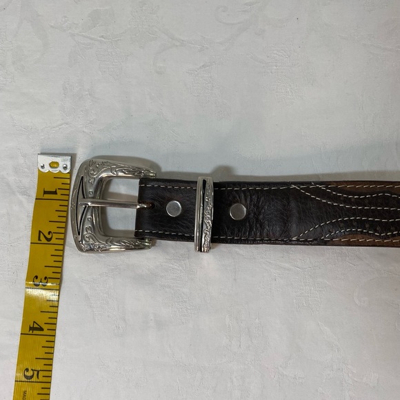 Handmade Vintage ostrich belt Silver buckle Unisex Western - Picture 10 of 14